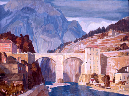 Artist Charles March Gere: The Italian Enterance to the Simplon Pass, 1937