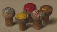 Artist Eliot Hodgkin: Champagne Corks, 1969